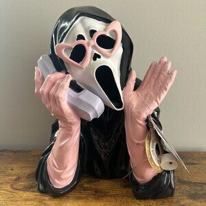New Ghoulish Pink Black Ghost Face Scream Phone Light Up Halloween 13in Viral